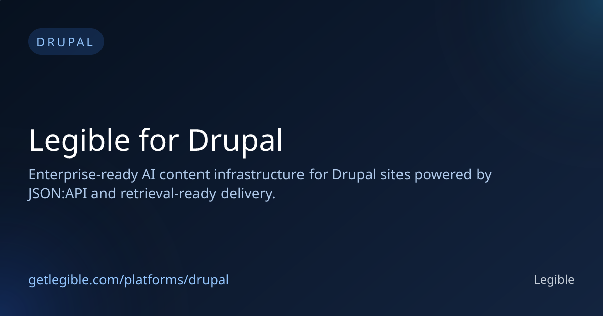 Legible for Drupal: AI-Readable Content & GEO Infrastructure